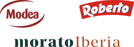 Loghi di Modea e Roberto Morato Iberia su sfondo chiaro