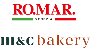 Logo della panetteria M&C Bakery con il nome RO.MAR. Venezia in evidenza